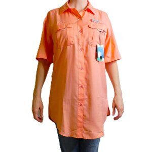 Ocean Coast Blouse Size S Coral Top Moisture Wicking UV Protection Fishing NWT